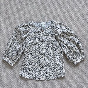 H&M Women’s Floral Blouse - Black and White XS